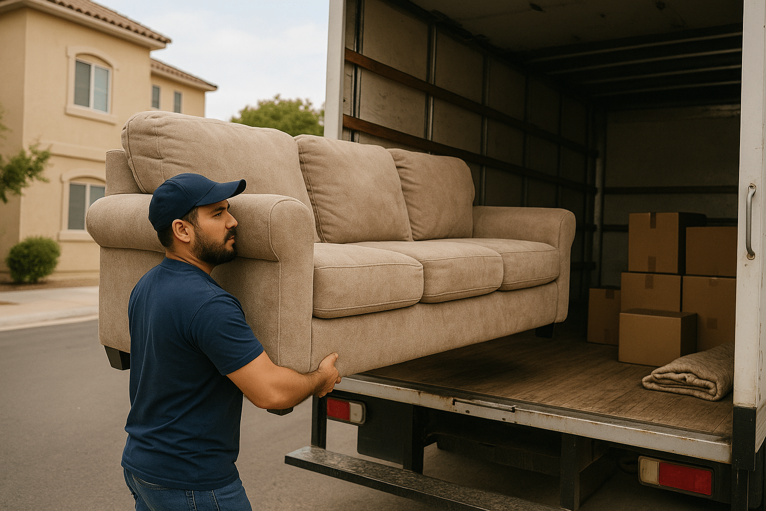 عمال محترفون يقومون بنقل أثاث منزل في الرياض